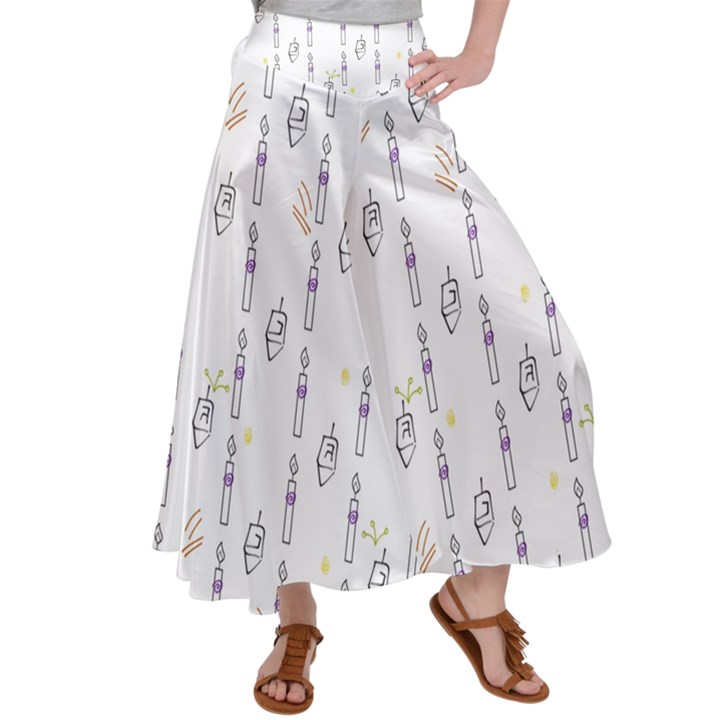 Dreidel Candles Spinning Top Women s Satin Palazzo Pants