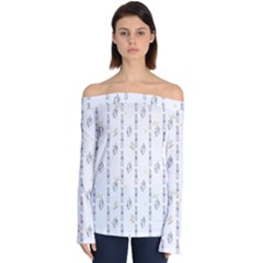 Dreidel Candles Spinning Top Off Shoulder Long Sleeve Top