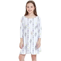 Dreidel Candles Spinning Top Kids  Quarter Sleeve Skater Dress