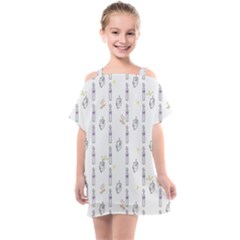 Dreidel Candles Spinning Top Kids  One Piece Chiffon Dress by Posterlux