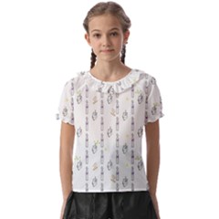 Dreidel Candles Spinning Top Kids  Frill Chiffon Blouse by Posterlux