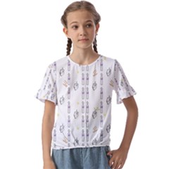 Dreidel Candles Spinning Top Kids  Cuff Sleeve Scrunch Bottom T-shirt