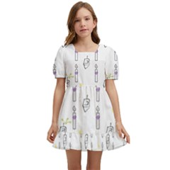 Dreidel Candles Spinning Top Kids  Short Sleeve Dolly Dress by Posterlux