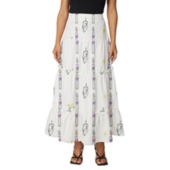 Dreidel Candles Spinning Top Tiered Ruffle Maxi Skirt