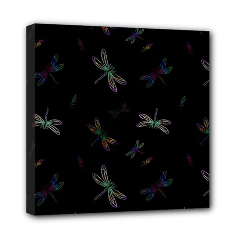 Background Pattern Dragonfly Mini Canvas 8  X 8  (stretched)