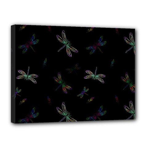 Background Pattern Dragonfly Canvas 16  X 12  (stretched) by Posterlux