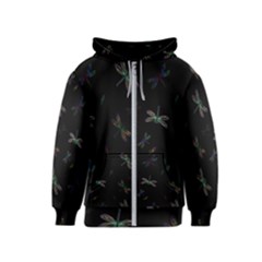 Background Pattern Dragonfly Kids  Zipper Hoodie