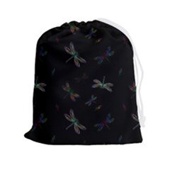 Background Pattern Dragonfly Drawstring Pouch (2xl)