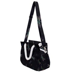 Background Pattern Dragonfly Rope Handles Shoulder Strap Bag by Posterlux