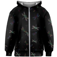 Background Pattern Dragonfly Kids  Zipper Hoodie Without Drawstring