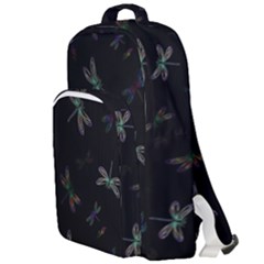 Background Pattern Dragonfly Double Compartment Backpack by Posterlux