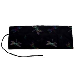 Background Pattern Dragonfly Roll Up Canvas Pencil Holder (s)