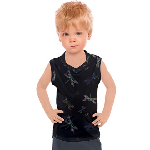 Background Pattern Dragonfly Kids  Sport Tank Top by Posterlux