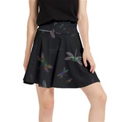 Background Pattern Dragonfly Waistband Skirt