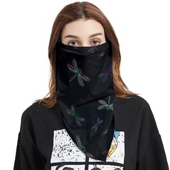 Background Pattern Dragonfly Face Covering Bandana (triangle)