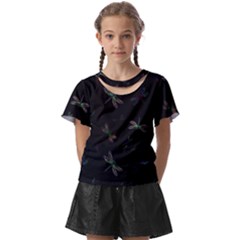 Background Pattern Dragonfly Kids  Front Cut T-shirt by Posterlux