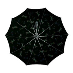 Background Pattern Dragonfly Automatic Folding Umbrella With Case (large)