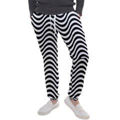 Black White Wave Pattern Wavy Water Seamless Men s Jogger Sweatpants by Posterlux