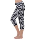 Black White Wave Pattern Wavy Water Seamless Capri Yoga Leggings View2