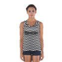 Black White Wave Pattern Wavy Water Seamless Sport Tank Top  View1