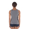 Black White Wave Pattern Wavy Water Seamless Sport Tank Top  View2