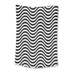 Black White Wave Pattern Wavy Water Seamless Small Tapestry