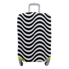 Black White Wave Pattern Wavy Water Seamless Luggage Cover (small)