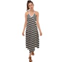 Black White Wave Pattern Wavy Water Seamless Halter Tie Back Dress  View1