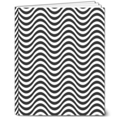 Black White Wave Pattern Wavy Water Seamless 8  X 10  Softcover Notebook