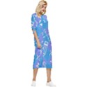 Background Abstract Texture Pattern Bow Sleeve Chiffon Midi Dress View3