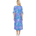 Background Abstract Texture Pattern Bow Sleeve Chiffon Midi Dress View4