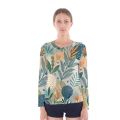 Leaves Pattern Flora Nature Women s Long Sleeve T-shirt