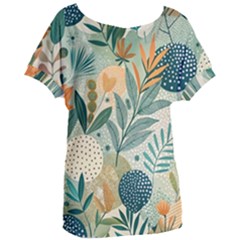 Leaves Pattern Flora Nature Women s Oversized T-shirt