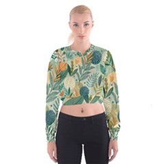 Leaves Pattern Flora Nature Cropped Sweatshirt