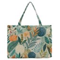 Leaves Pattern Flora Nature Zipper Medium Tote Bag View1