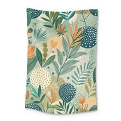 Leaves Pattern Flora Nature Small Tapestry