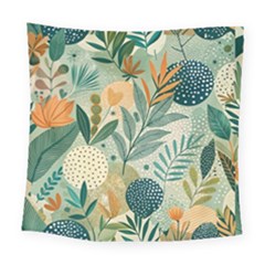 Leaves Pattern Flora Nature Square Tapestry (large)