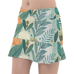 Leaves Pattern Flora Nature Classic Tennis Skirt by Posterlux