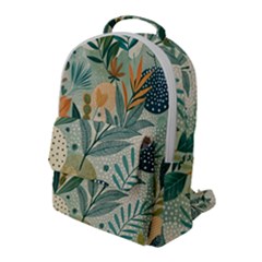 Leaves Pattern Flora Nature Flap Pocket Backpack (large)