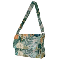 Leaves Pattern Flora Nature Full Print Messenger Bag (l)