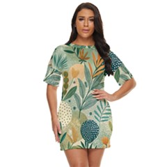 Leaves Pattern Flora Nature Just Threw It On Dress