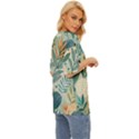 Leaves Pattern Flora Nature Oversized Basic T-Shirt View3