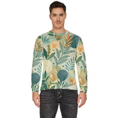 Leaves Pattern Flora Nature Men s Fleece Sweatshirt