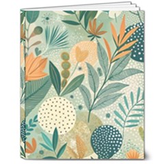 Leaves Pattern Flora Nature 8  X 10  Hardcover Notebook by Posterlux