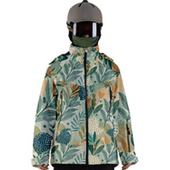 Leaves Pattern Flora Nature Men s Zip Ski And Snowboard Waterproof Breathable Jacket