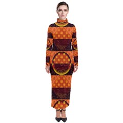 Art Pattern Design Wallpaper Turtleneck Maxi Dress