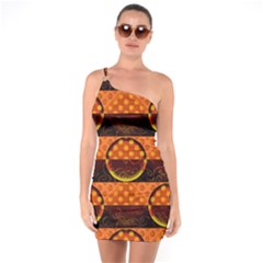 Art Pattern Design Wallpaper One Shoulder Ring Trim Bodycon Dress