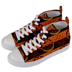 Art Pattern Design Wallpaper Women s Mid-top Canvas Sneakers