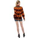 Art Pattern Design Wallpaper High Neck Long Sleeve Chiffon Top View2