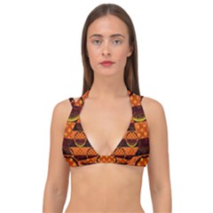 Art Pattern Design Wallpaper Double Strap Halter Bikini Top